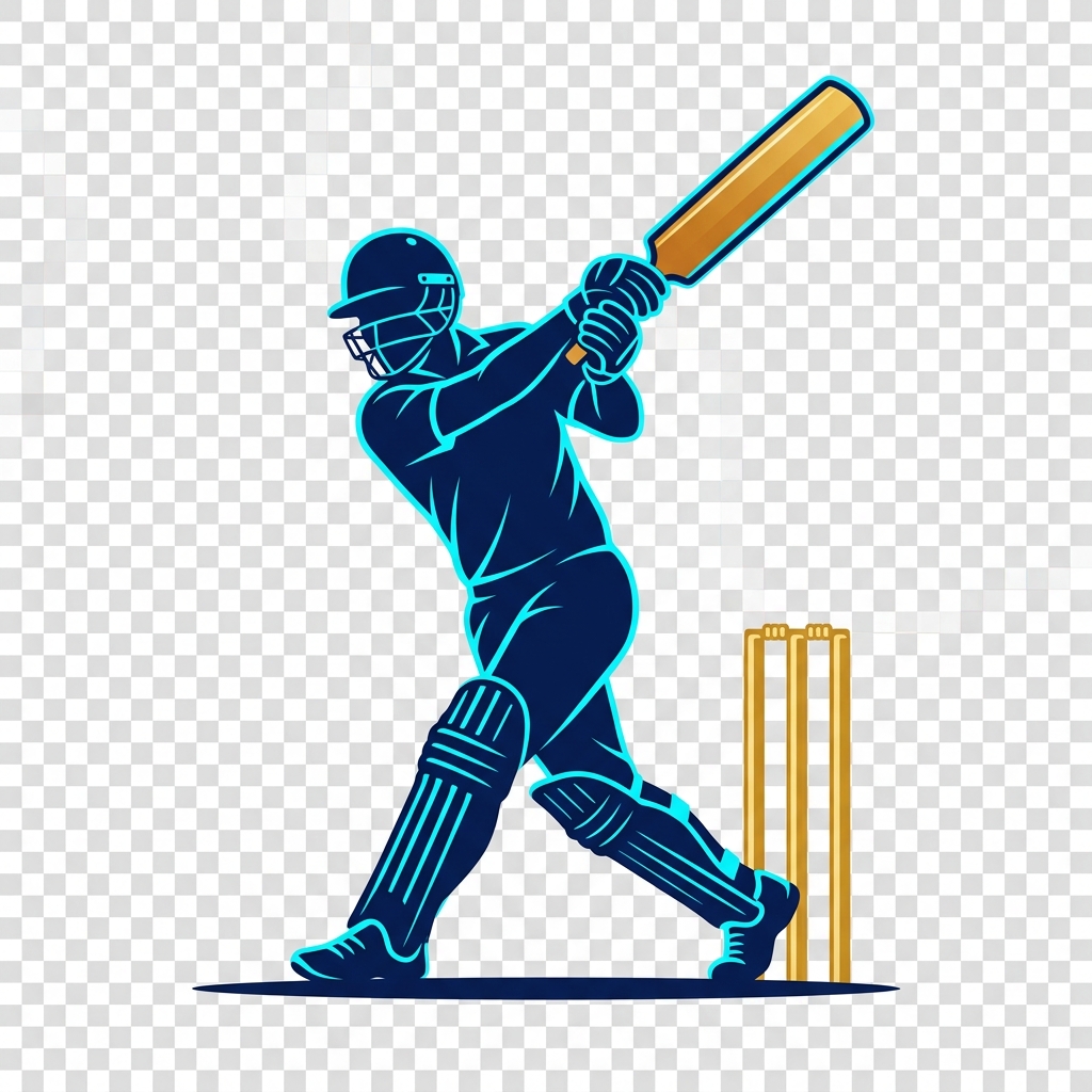 Cricket batsman with stumps